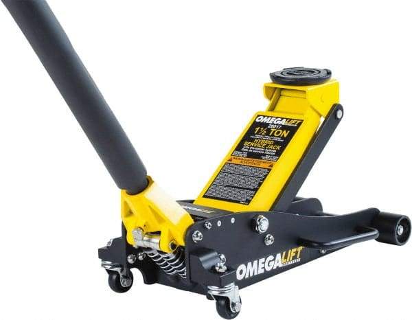 Omega Lift Equipment - 1.5 Ton Capacity Service Floor Jack - 3-1/2 to 14" High - Caliber Tooling