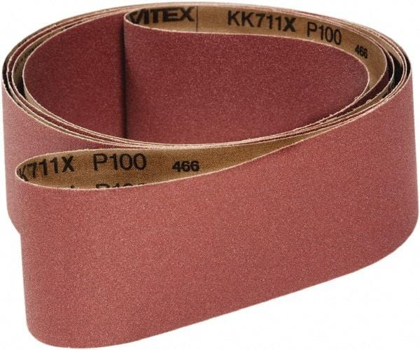 VSM - 2-1/2" Wide x 72" OAL, 24 Grit, Aluminum Oxide Abrasive Belt - Aluminum Oxide, Coated, X Weighted Cloth Backing, Wet/Dry, Series KK711X - Caliber Tooling