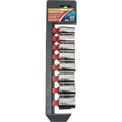 Crescent - 8 Piece 1/2" Drive Chrome Vanadium Finish Socket Set - 12 Points, 1/2" to 15/16" Range, Inch Measurement Standard - Caliber Tooling