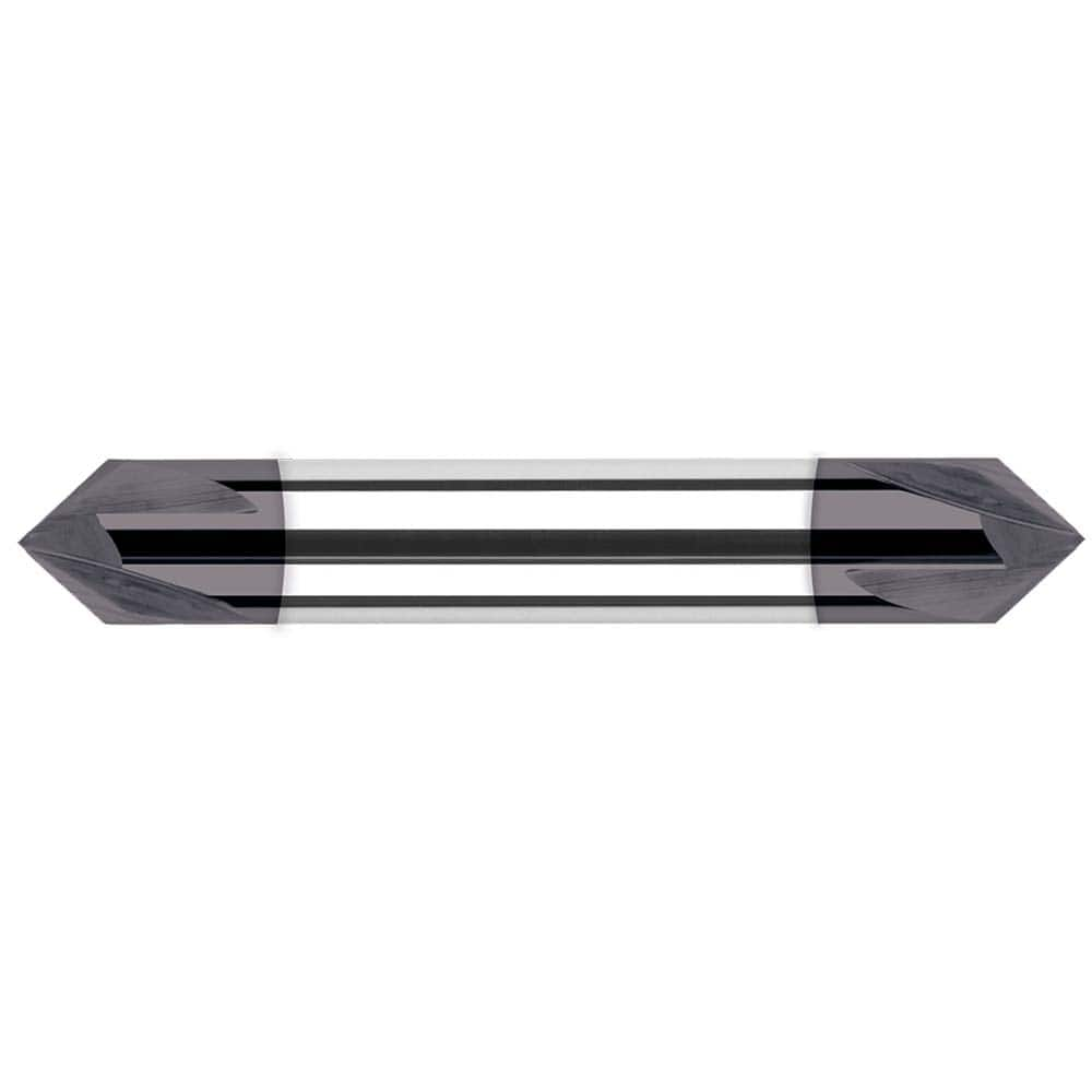 Harvey Tool - 1/2" Diam 60°/120° 2-Flute Double End Solid Carbide Chamfer Mill - Exact Industrial Supply