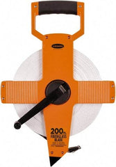 Keson - 200' x 1/2" Tape Measure - 1/8, 1/10 & 1/100" Graduation - Caliber Tooling