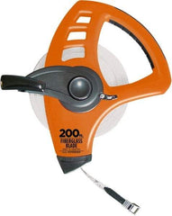 Keson - 200' x 1/2" Tape Measure - 1/8, 1/10 & 1/100" Graduation - Caliber Tooling