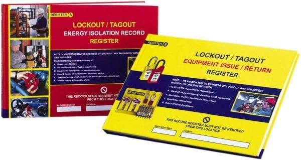 NMC - 12" Long, Paper Lockout/Tagout Registers - Compatible with Lockout Devices, Inlcudes 2 Lockout Registers - Caliber Tooling