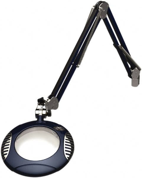 O.C. White - 43 Inch, Spring Suspension, Clamp on, LED, Spectre Blue, Magnifying Task Light - 8 Watt, 7.5 and 15 Volt, 2x Magnification, 6 Inch Long - Caliber Tooling