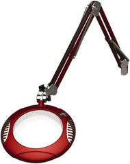 O.C. White - 43 Inch, Spring Suspension, Clamp on, LED, Blaze Red, Magnifying Task Light - 8 Watt, 7.5 and 15 Volt, 2x Magnification, 5-1/4 Inch Wide, 7-1/2 Inch Long - Caliber Tooling