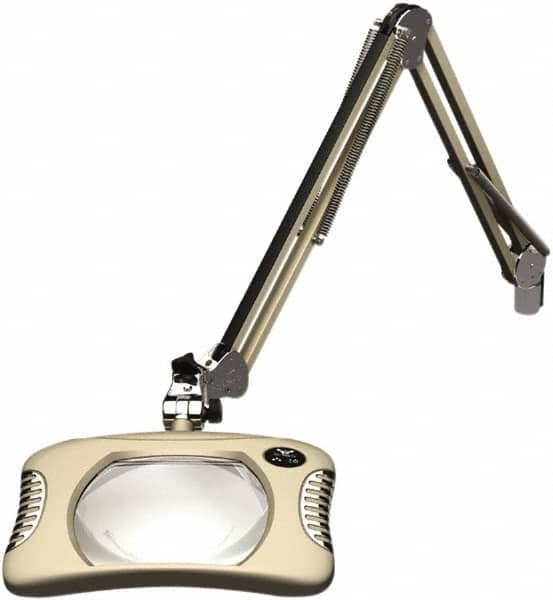 O.C. White - 43 Inch, Spring Suspension, Clamp on, LED, White, Magnifying Task Light - 8 Watt, 7.5 and 15 Volt, 2x Magnification, 5-1/4 Inch Wide, 7 Inch Long - Caliber Tooling