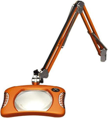 O.C. White - 43 Inch, Spring Suspension, Clamp on, LED, Brilliant Orange, Magnifying Task Light - 8 Watt, 7.5 and 15 Volt, 2x Magnification, 5-1/4 Inch Wide, 7 Inch Long - Caliber Tooling