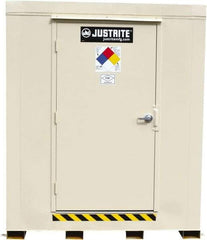 Justrite - 12 Drum, 221 Gal Sump Capacity, Locker - 7.33' Long x 10' Wide x 8.08' High, Galvanized Steel - Caliber Tooling