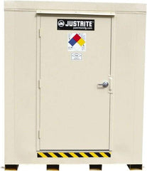 Justrite - 12 Drum, 221 Gal Sump Capacity, Locker - 7.33' Long x 10' Wide x 8.08' High, Galvanized Steel - Caliber Tooling