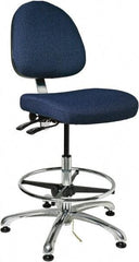 Bevco - 19 to 26-1/2" High Adjustable Height Swivel Stool - 27" Wide x 27" Deep, 100% Olefin Seat, Navy - Caliber Tooling