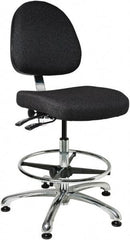 Bevco - 19 to 26-1/2" High Adjustable Height Swivel Stool - 27" Wide x 27" Deep, 100% Olefin Seat, Ebony - Caliber Tooling