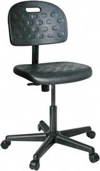 Bevco - 16 to 21" High Adjustable Height Swivel Stool - 25" Wide x 25" Deep, Polyurethane Seat, Black - Caliber Tooling