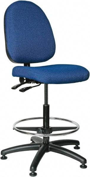 Bevco - 24 to 34" High Adjustable Height Swivel Stool - 27" Wide x 27" Deep, 100% Olefin Seat, Royal Blue - Caliber Tooling