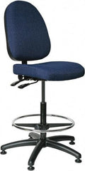 Bevco - 24 to 34" High Adjustable Height Swivel Stool - 27" Wide x 27" Deep, 100% Olefin Seat, Navy - Caliber Tooling