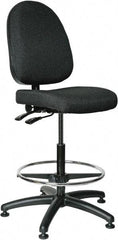 Bevco - 24 to 34" High Adjustable Height Swivel Stool - 27" Wide x 27" Deep, 100% Olefin Seat, Black - Caliber Tooling