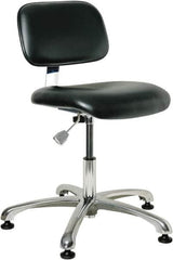 Bevco - 17 to 22" High Adjustable Height Swivel Stool - 25" Wide x 25" Deep, Vinyl Seat, Black - Caliber Tooling