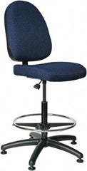 Bevco - 24 to 34" High Adjustable Height Swivel Stool - 27" Wide x 27" Deep, 100% Olefin Seat, Navy - Caliber Tooling