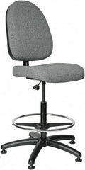 Bevco - 24 to 34" High Adjustable Height Swivel Stool - 27" Wide x 27" Deep, 100% Olefin Seat, Gray - Caliber Tooling