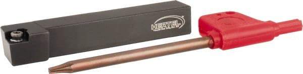 Hertel - SCLC, Left Hand Cut, 3/8" Shank Height x 3/8" Shank Width, Positive Rake Indexable Turning Toolholder - 2-1/2" OAL, CCMT21.51 Insert Compatibility, Series Screw-Type - Caliber Tooling