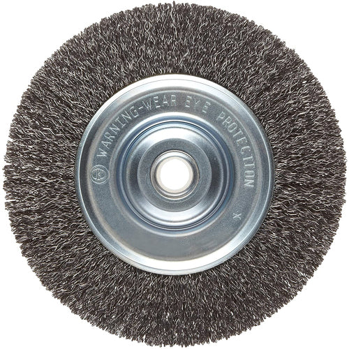 ‎Vortec Pro 6″ Medium Face Crimped Wire Wheel, .014″ Steel Fill, 5/8″-1/2″ Arbor Hole, Retail Pack - Caliber Tooling