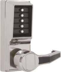 Kaba Access - Combination Entry Lever Lockset - 2-3/4" Back Set, No Cylinder, Zamak3, Satin Chrome Finish - Caliber Tooling