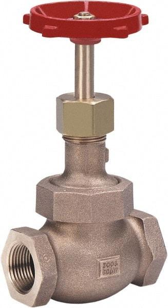 Milwaukee Valve - 1" Pipe, Threaded (NPT) Ends, Bronze Integral Globe Valve - Bronze Disc, Union Bonnet, 600 psi WOG, 300 psi WSP, Class 300 - Caliber Tooling