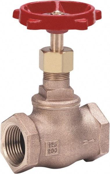 Milwaukee Valve - 1/4" Pipe, Threaded (NPT) Ends, Bronze Integral Globe Valve - Bronze Disc, Threaded Bonnet, 200 psi WOG, 125 psi WSP, Class 125 - Caliber Tooling