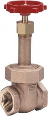 Milwaukee Valve - 3/8" Pipe, Class 150, Threaded (NPT) Bronze Solid Wedge Gate Valve - 300 WOG, 150 WSP, Union Bonnet, For Use with Water, Oil & Gas - Caliber Tooling