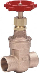 Milwaukee Valve - 1/2" Pipe, Class 125, Threaded (NPT) Bronze Solid Wedge Stem Gate Valve - 200 WOG, 125 WSP, Threaded Bonnet, For Use with Water, Oil & Gas - Caliber Tooling