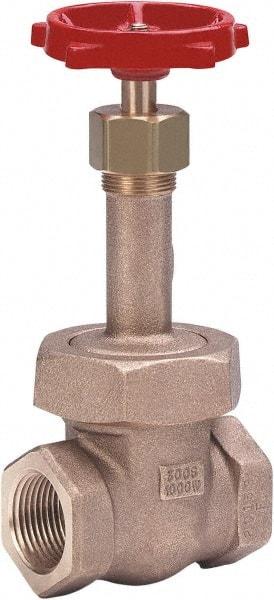 Milwaukee Valve - 1/4" Pipe, Class 300, Threaded (NPT) Bronze Solid Wedge Gate Valve - 1,000 WOG, 300 WSP, Union Bonnet, For Use with Water, Oil & Gas - Caliber Tooling