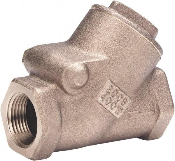 Milwaukee Valve - 1-1/4" Bronze Check Valve - Check Valve, Threaded (NPT), 400 WOG - Caliber Tooling