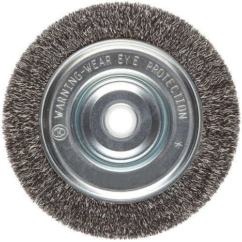 ‎Vortec Pro 5″ Crimped Wire Wheel, .006″ Steel Fill, Narrow Face, 5/8″-1/2″ Arbor Hole, Retail Pack - Caliber Tooling