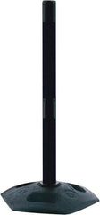 Tensator - 57" High, 2-1/2" Pole Diam, Receiver Post - 19" Base Diam, Octagon Recycled Rubber Base, Red Plastic Post, Tape, Dual Line Tape, For Outdoor Use - Caliber Tooling