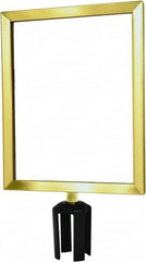 Tensator - 14-1/2" High x 14-1/2" Long x 11-1/2" Wide Barrier Sign Frame - Powder Coated Steel, Satin Brass Finish, Satin Brass, Use with Tensabarrier - Caliber Tooling