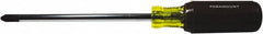 Paramount - #3, 10-1/16" OAL, Standard Phillips Screwdriver - 6" Blade Length, Round Shank, Acetate with Rubber Grip Handle - Caliber Tooling