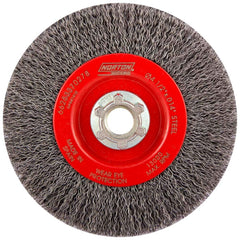 Norton - 4-1/2" OD, 5/8-11 Arbor Hole, Crimped Carbon Wheel Brush - Caliber Tooling