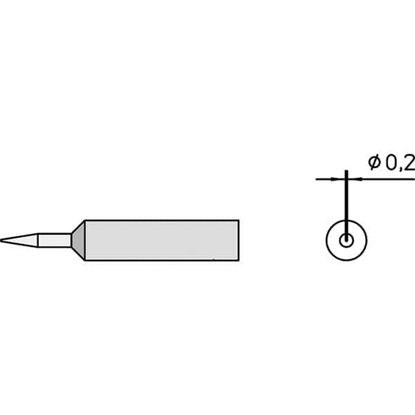 Weller - Soldering Iron Tips; Type: Round ; For Use With: WXP90; WTP90; WXP65; WP65 ; Point Size: 0.2000 (Decimal Inch); Tip Diameter: 4.750 (Inch); Tip Diameter: 4.750 (mm) - Exact Industrial Supply