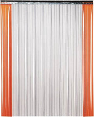 TMI, LLC - 5' Door Width x 8' Door Height PVC Ribbed Strip Door Kit - 8" Strip Width x 0.072" Strip Thickness, Clear, 50% Overlap - Caliber Tooling