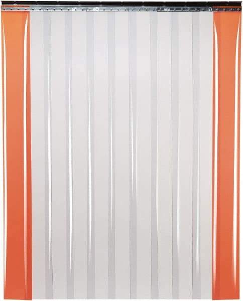 TMI, LLC - 6' Door Width x 7' Door Height PVC Smooth Strip Door Kit - 6" Strip Width x 0.06" Strip Thickness, Clear, 67% Overlap - Caliber Tooling