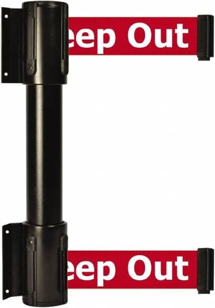 Tensator - 16.64" High x 89" Long x 3" Wide Barrier Dual Line Wall Mount - Steel, Black Powdercoat Finish, Black, Use with 898 Wall Receiver - Caliber Tooling