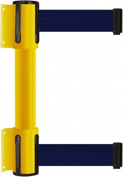 Tensator - 16.64" High x 89" Long x 3" Wide Barrier Dual Line Wall Mount - Steel, Yellow Powdercoat Finish, Yellow, Use with 898 Wall Receiver - Caliber Tooling