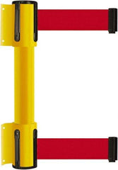 Tensator - 16.64" High x 89" Long x 3" Wide Barrier Dual Line Wall Mount - Steel, Yellow Powdercoat Finish, Yellow, Use with 898 Wall Receiver - Caliber Tooling