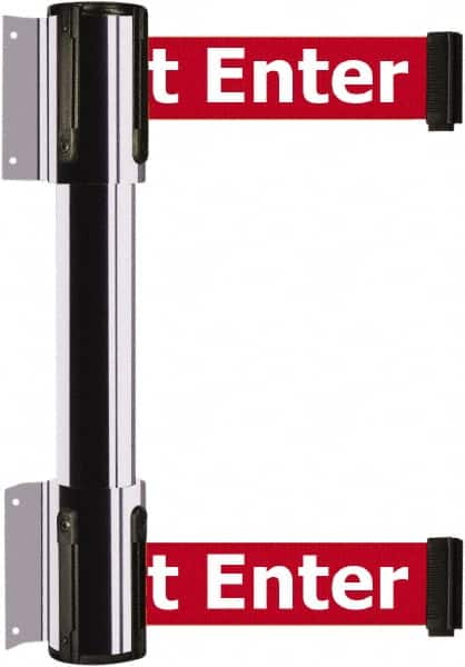 Tensator - 16.64" High x 156" Long x 3" Wide Barrier Dual Line Wall Mount - Steel, Polished Chrome Finish, Polished Chrome, Use with 898 Wall Receiver - Caliber Tooling