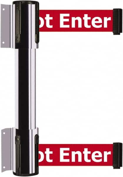 Tensator - 16.64" High x 89" Long x 3" Wide Barrier Dual Line Wall Mount - Steel, Polished Chrome Finish, Polished Chrome, Use with 898 Wall Receiver - Caliber Tooling