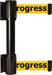 Tensator - 16.64" High x 156" Long x 3" Wide Barrier Dual Line Wall Mount - Steel, Black Powdercoat Finish, Black, Use with 898 Wall Receiver - Caliber Tooling