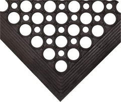 Wearwell - 5' Long x 3' Wide, Dry/Wet Environment, Anti-Fatigue Matting - Black, Natural Rubber with Rubber Base, Beveled on 4 Sides - Caliber Tooling