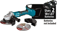 Makita - 7" Wheel Diam, 7,700 RPM, Cordless Angle & Disc Grinder - 5/8-11 Spindle, 18 Volts - Caliber Tooling