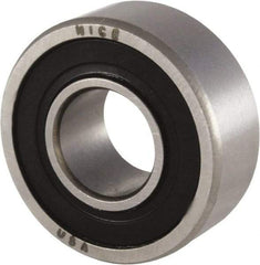 Nice - 1/4" Bore Diam, 11/16" OD, Double Seal Precision Ground Radial Ball Bearing - 5/16" Wide, 1 Row, Round Bore, 170 Lb Static Capacity, 511 Lb Dynamic Capacity - Caliber Tooling