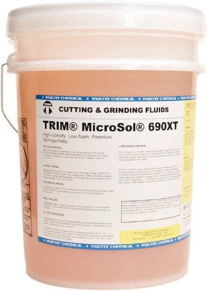 Master Fluid Solutions - Trim MicroSol 690XT, 5 Gal Pail Cutting & Grinding Fluid - Semisynthetic, For Machining - Caliber Tooling