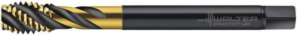 Walter-Prototyp - 5/8-11 UNC 4 Flute 2B Modified Bottoming Spiral Flute Tap - Cobalt, TiN Finish, 110.01mm OAL, Right Hand Flute, Right Hand Thread, Series AS2256005 - Caliber Tooling